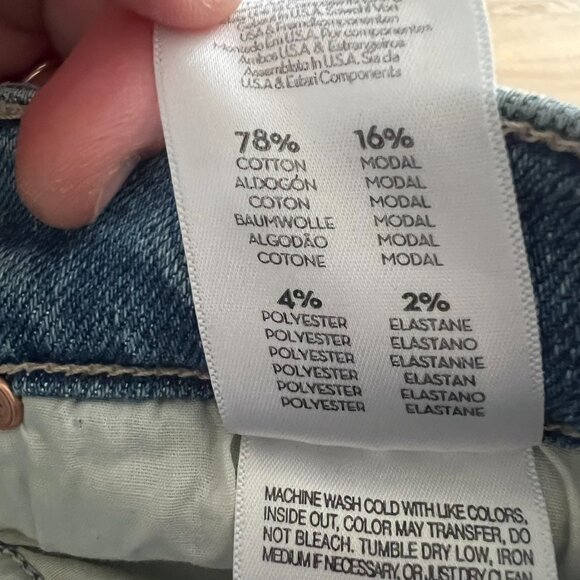 MOTHER The Mid Rise Dazzler Ankle Fray Jeans Riding The Cliffside Women Size 32 - Picture 11 of 11